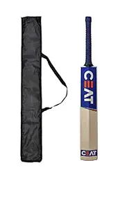 Ske Popular Willow Cricket Bat With Bat Cover For Men’S And Adult All Tennis Ball (Natural, Full Size), Wood, Multicolour