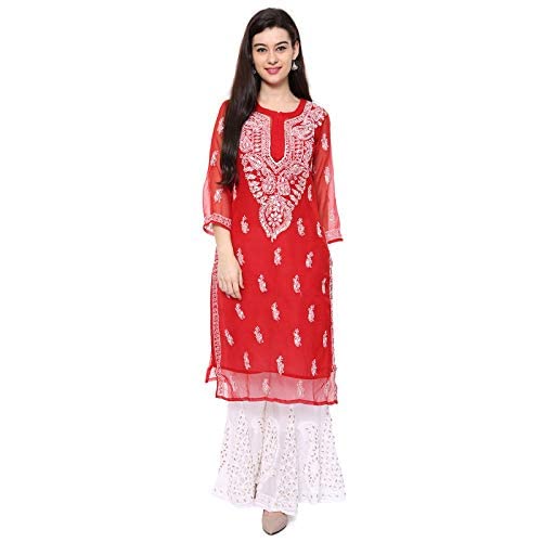 Hand Embroidered Georgette Kurti for Women and Girls