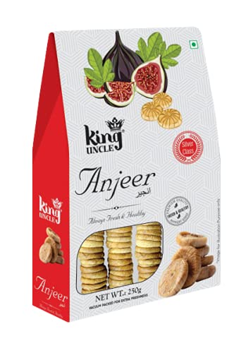 KINGUNCLE’s Afghani Anjeer (Dried Figs), 2 Kgs (8 Packs of 250 Grams), Vacuum Pack