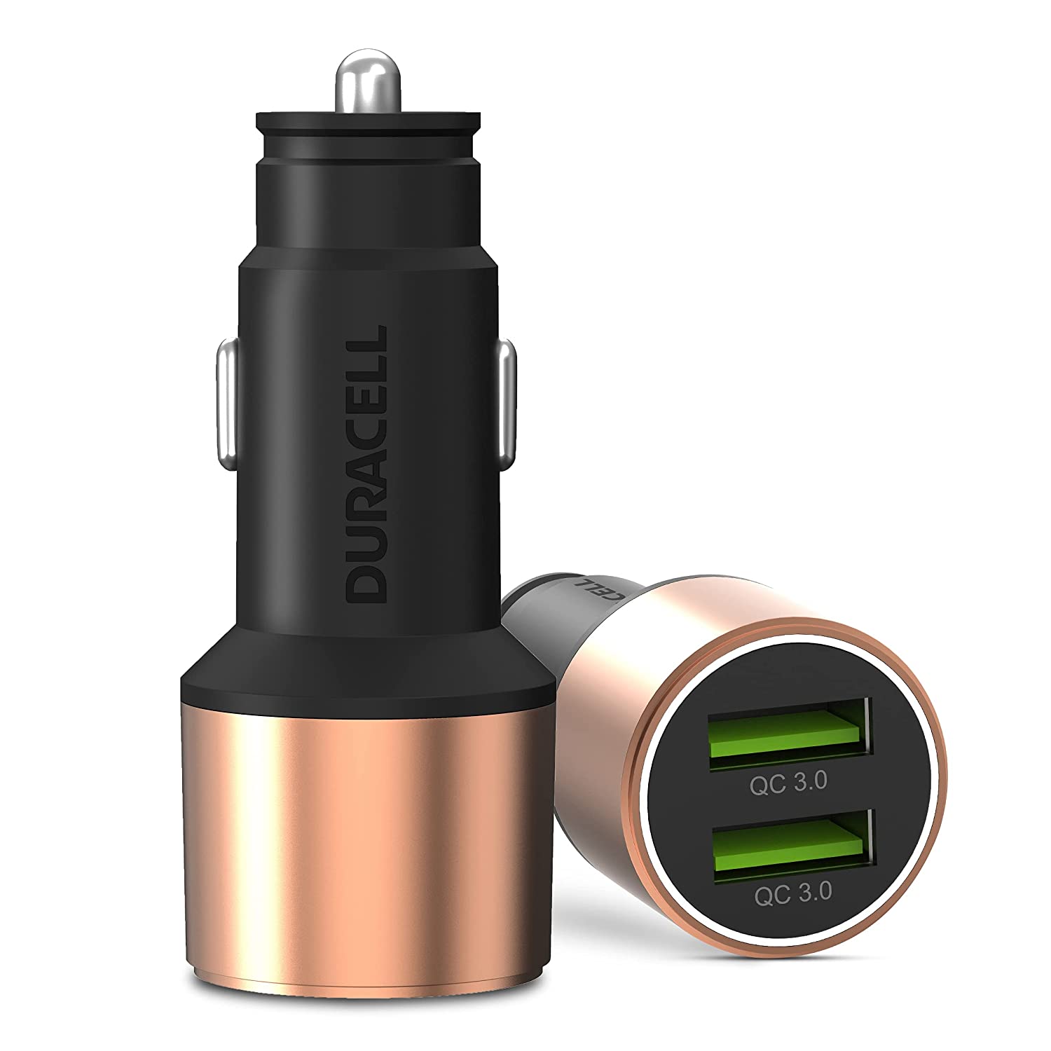 Duracell 36W Fast Car Charger Adapter with Dual USB Port.