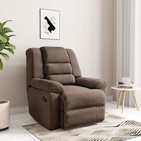 Amazon Brand – Solimo Musca 1 Seater Fabric Recliner (Brown)
