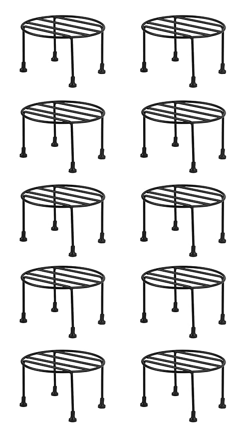 ORCHID ENGINEERS Plant Stand For Balcony, Flower Pot Stand, Pot Stand For Outdoor Plants, Planter Stand, Stands For Pots For Plants, Plant Stand For Indoor Plants, Pack of 10 Black